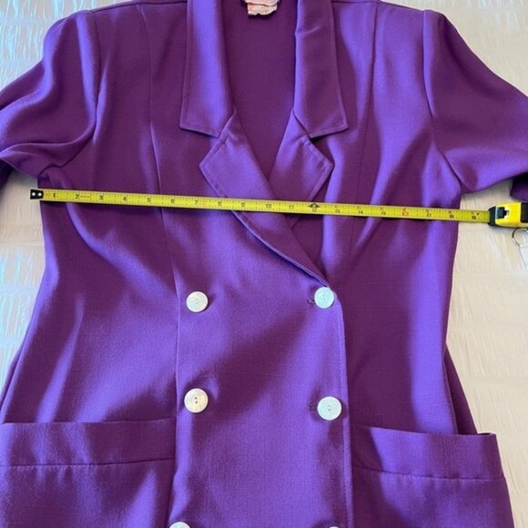 V.I.Petites Vintage Double Breasted Purple Midi Dress Retro 80 S 90 S Canada - Picture 12 of 13